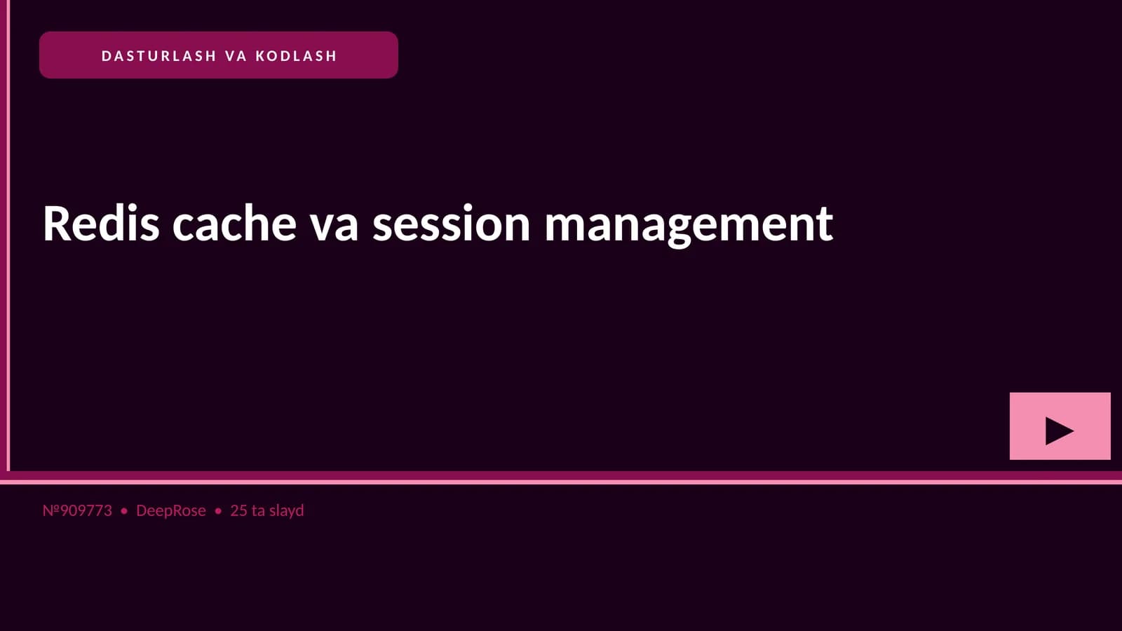 Redis cache va session management