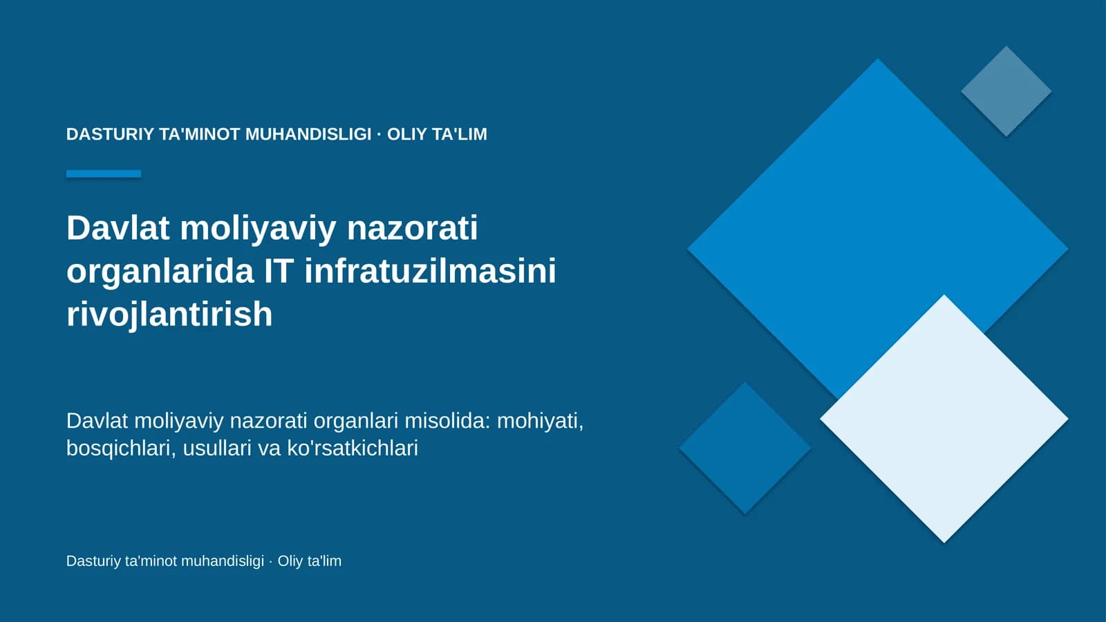 DASTURIY TA'MINOT MUHANDISLIGI