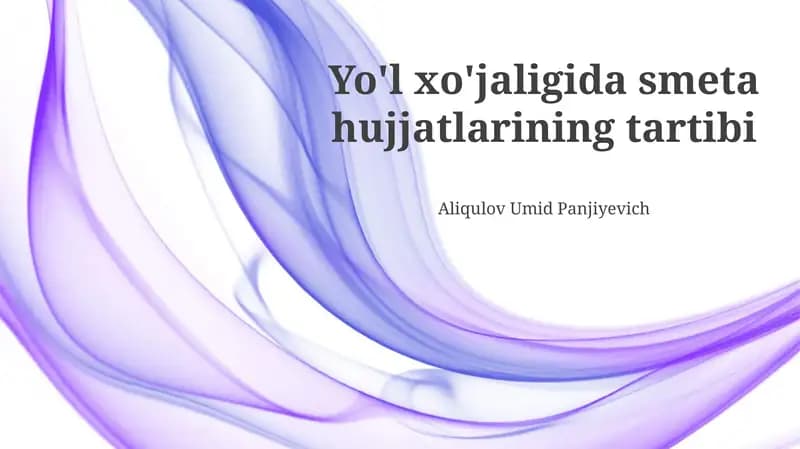 Smeta hujjatlarining tartibi