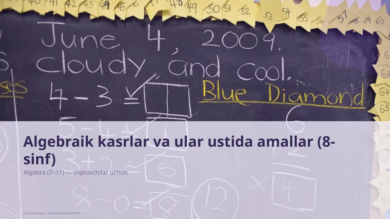 Algebraik kasrlar va ular ustida amallar (8-sinf)