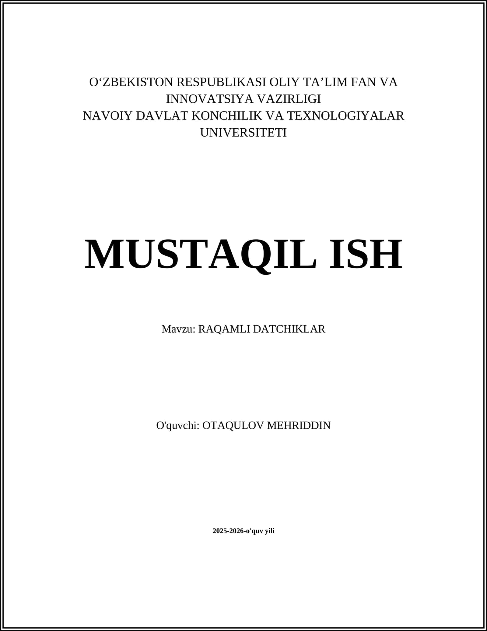 RAQAMLI DATCHIKLAR