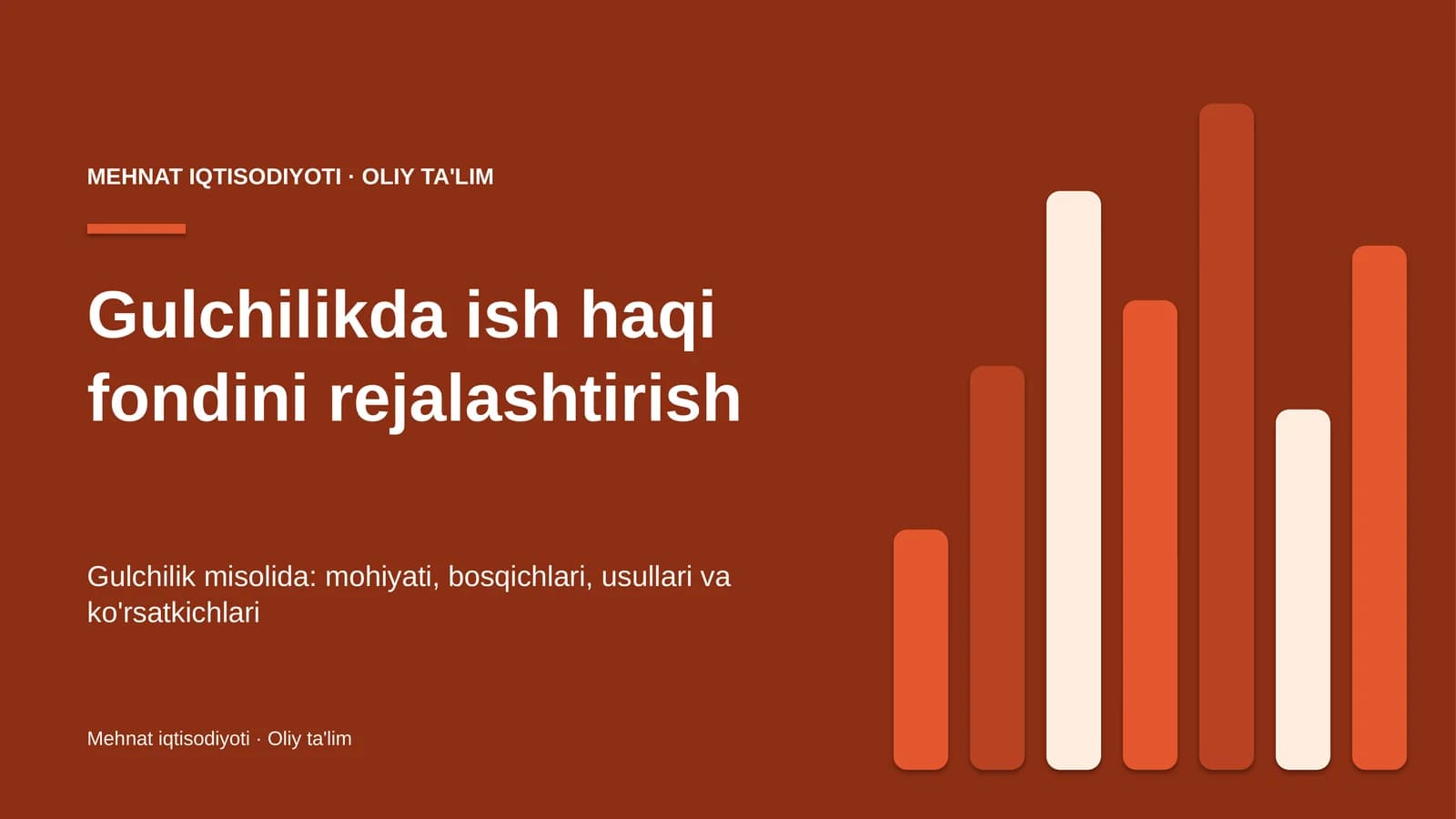 Gulchilikda ish haqi fondini rejalashtirish