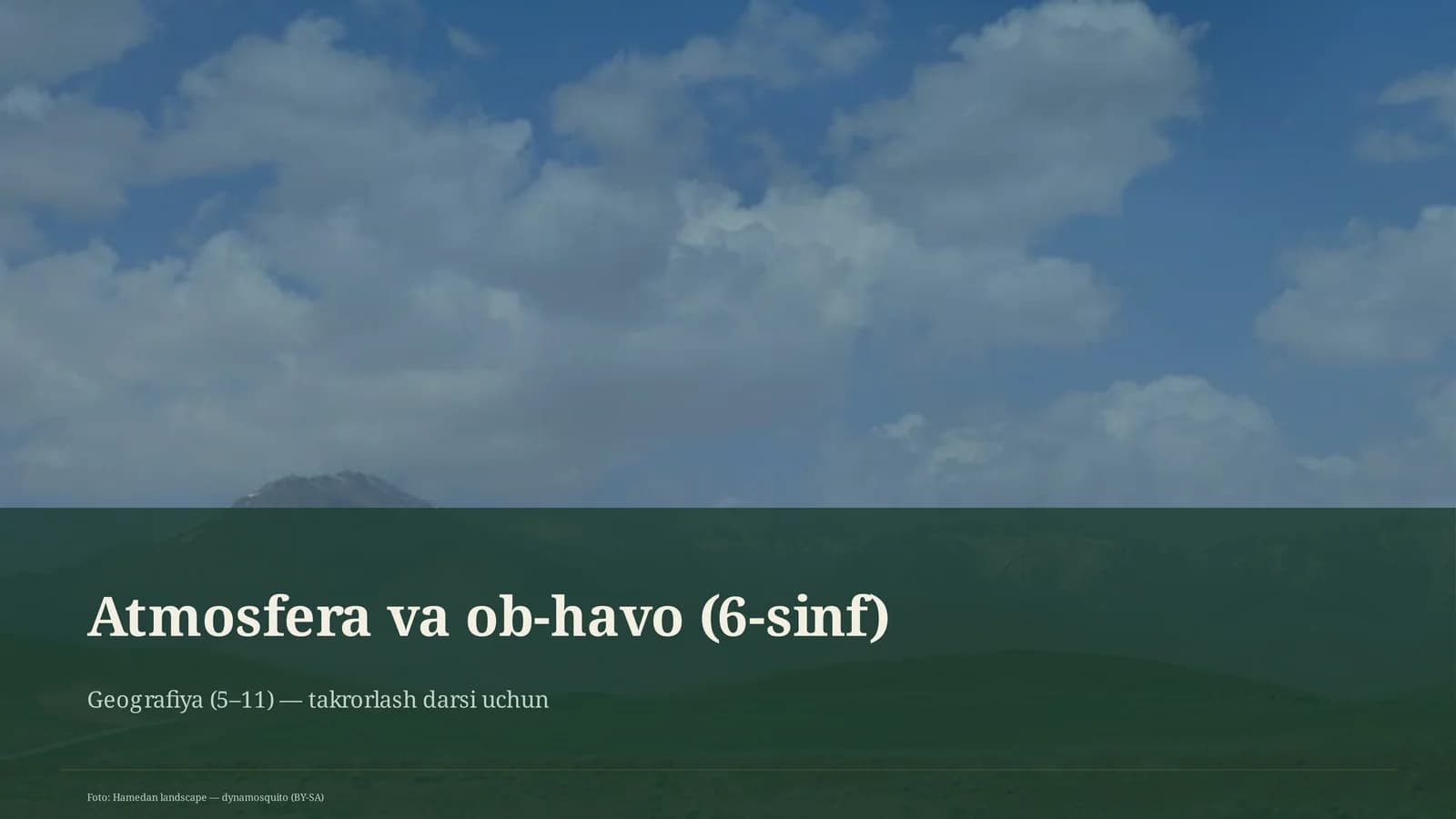 Atmosfera va ob-havo (6-sinf)