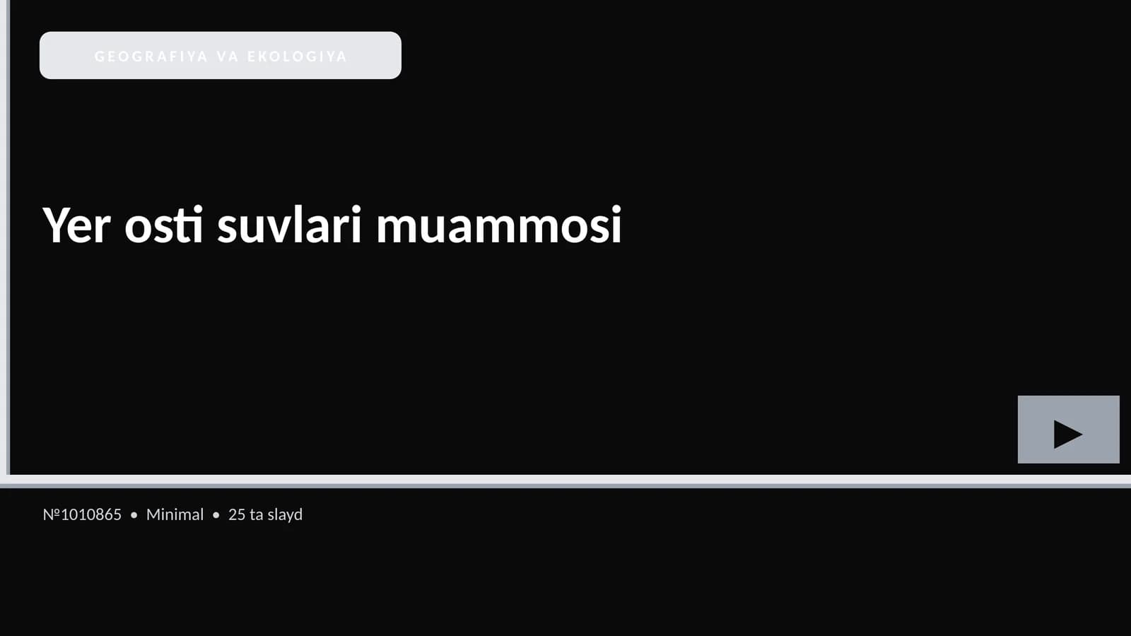 Yer osti suvlari muammosi
