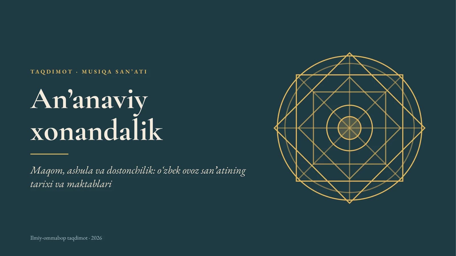 MUSIQA SANʼATI Anʼanaviy xonandalik
