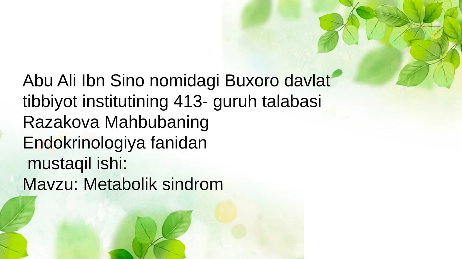 Metabolik sindrom
