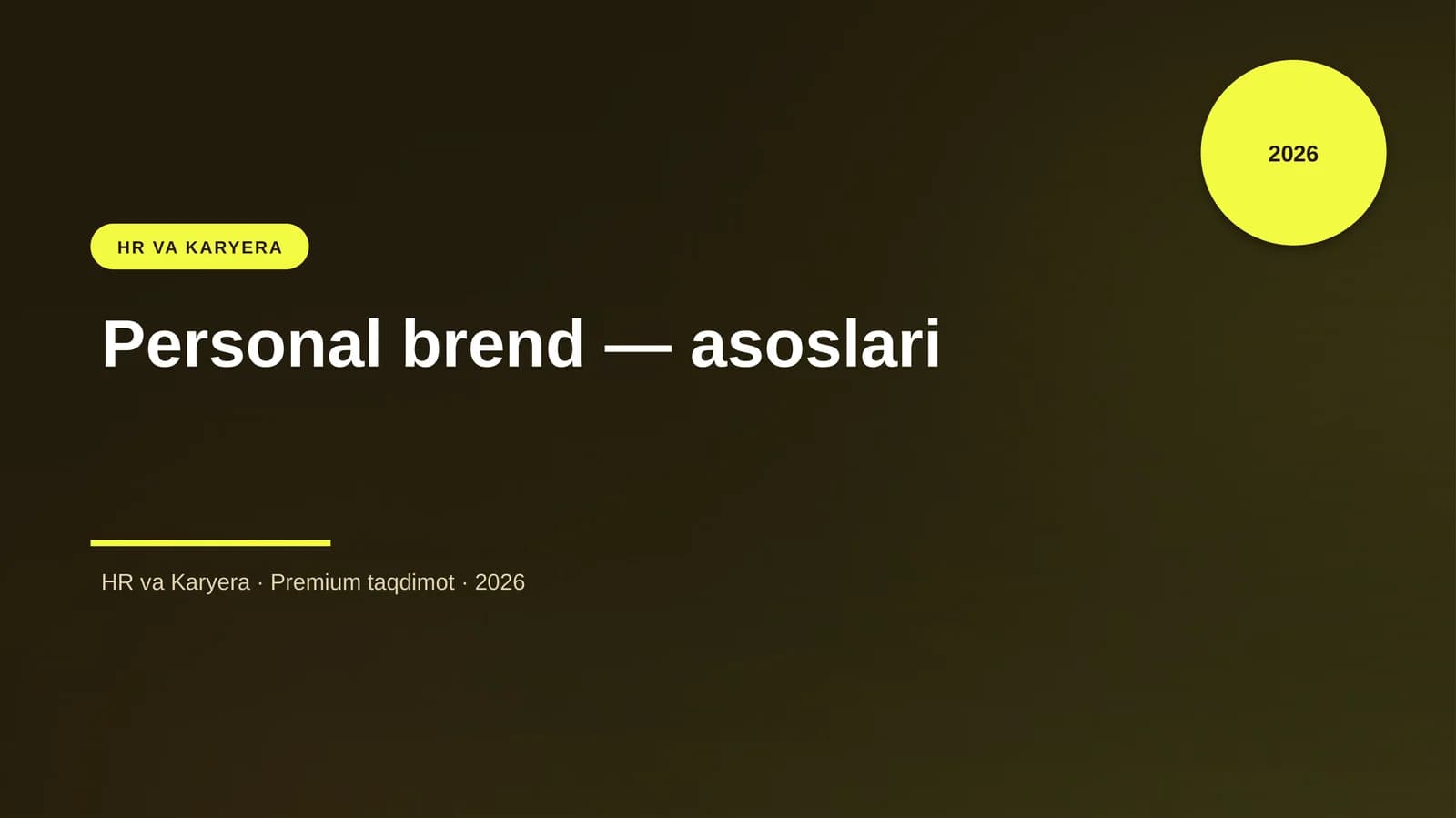 Personal brend — asoslari