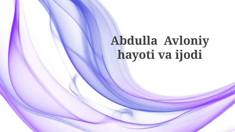 Avloniyning Adabiy Merosi