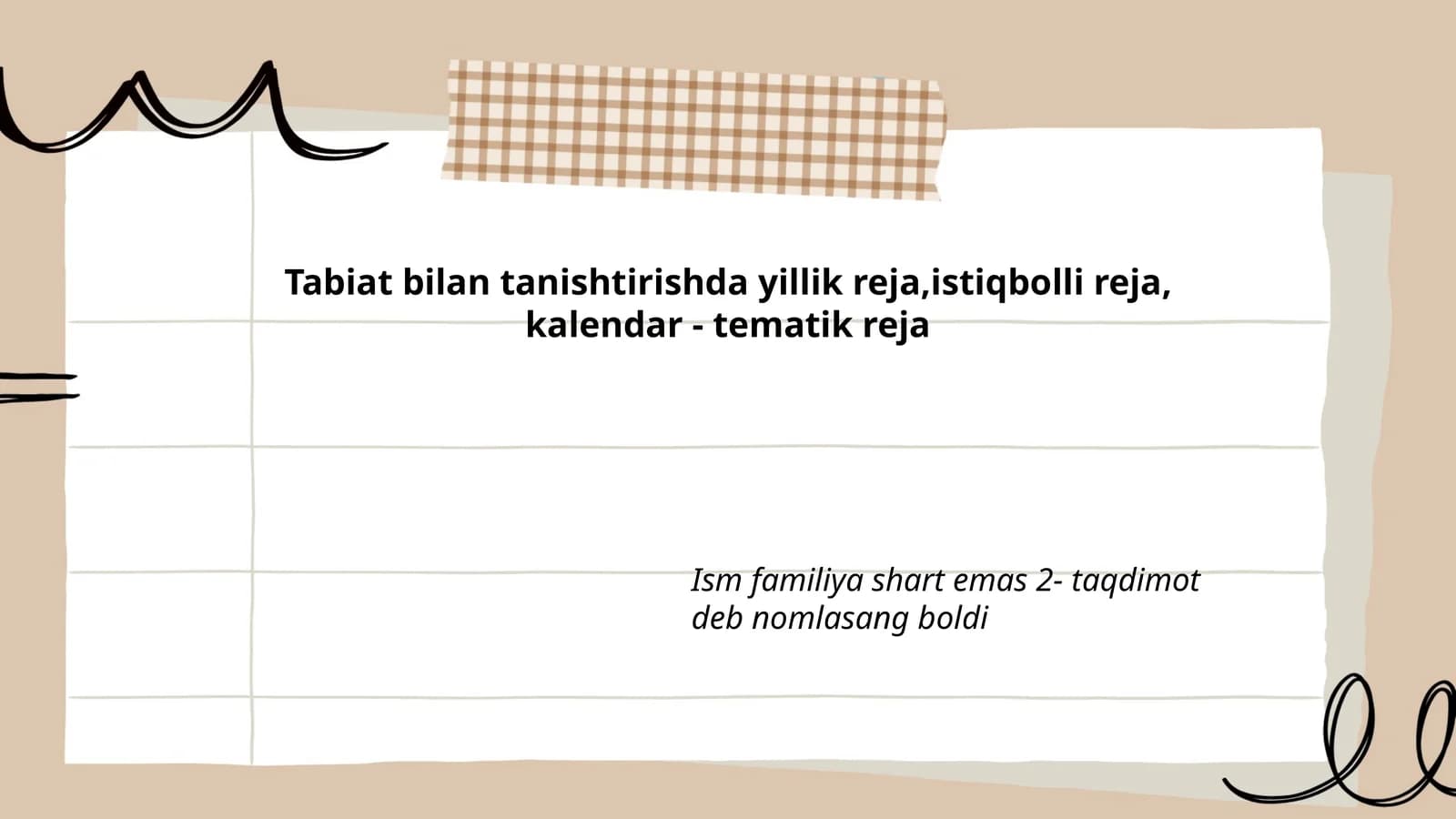 Kalendar - tematik reja