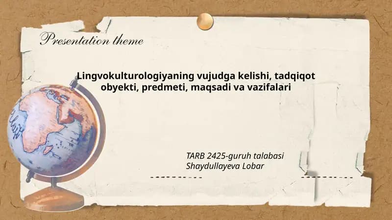 Lingvokulturologiya