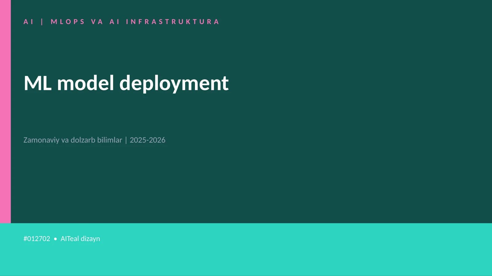 ML model deployment