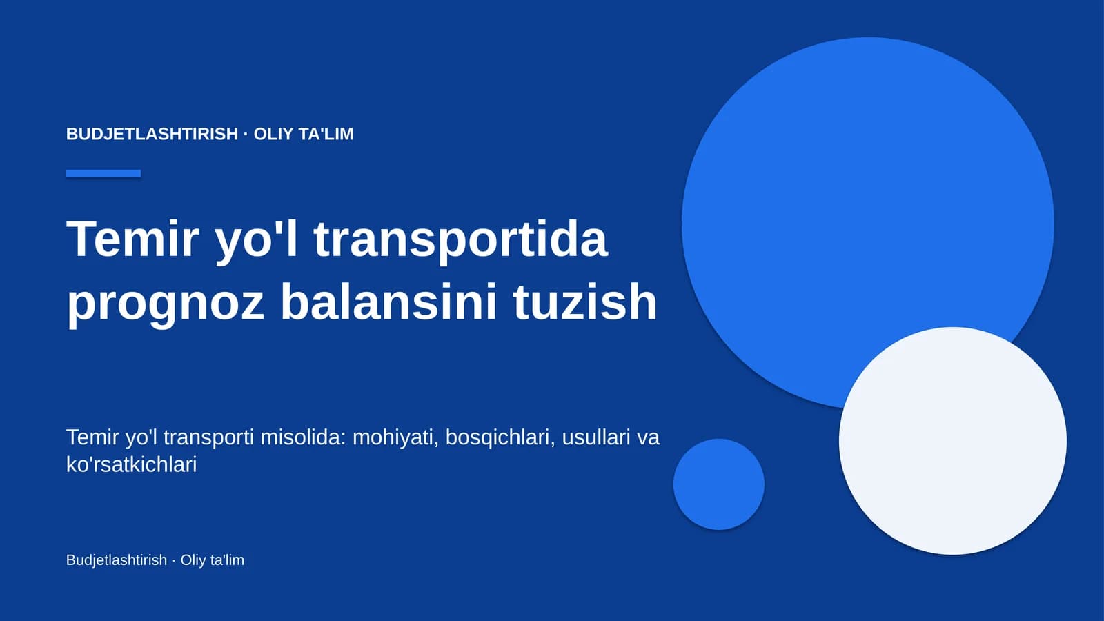 Temir yo'l transportida prognoz balansini tuzish