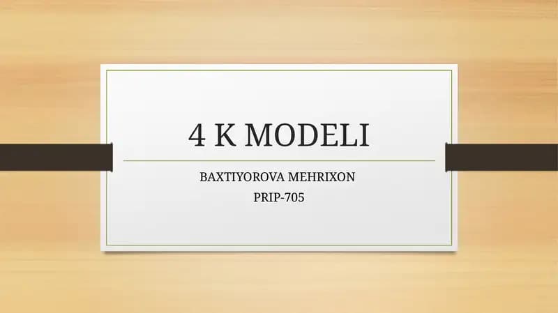 4 K MODELI