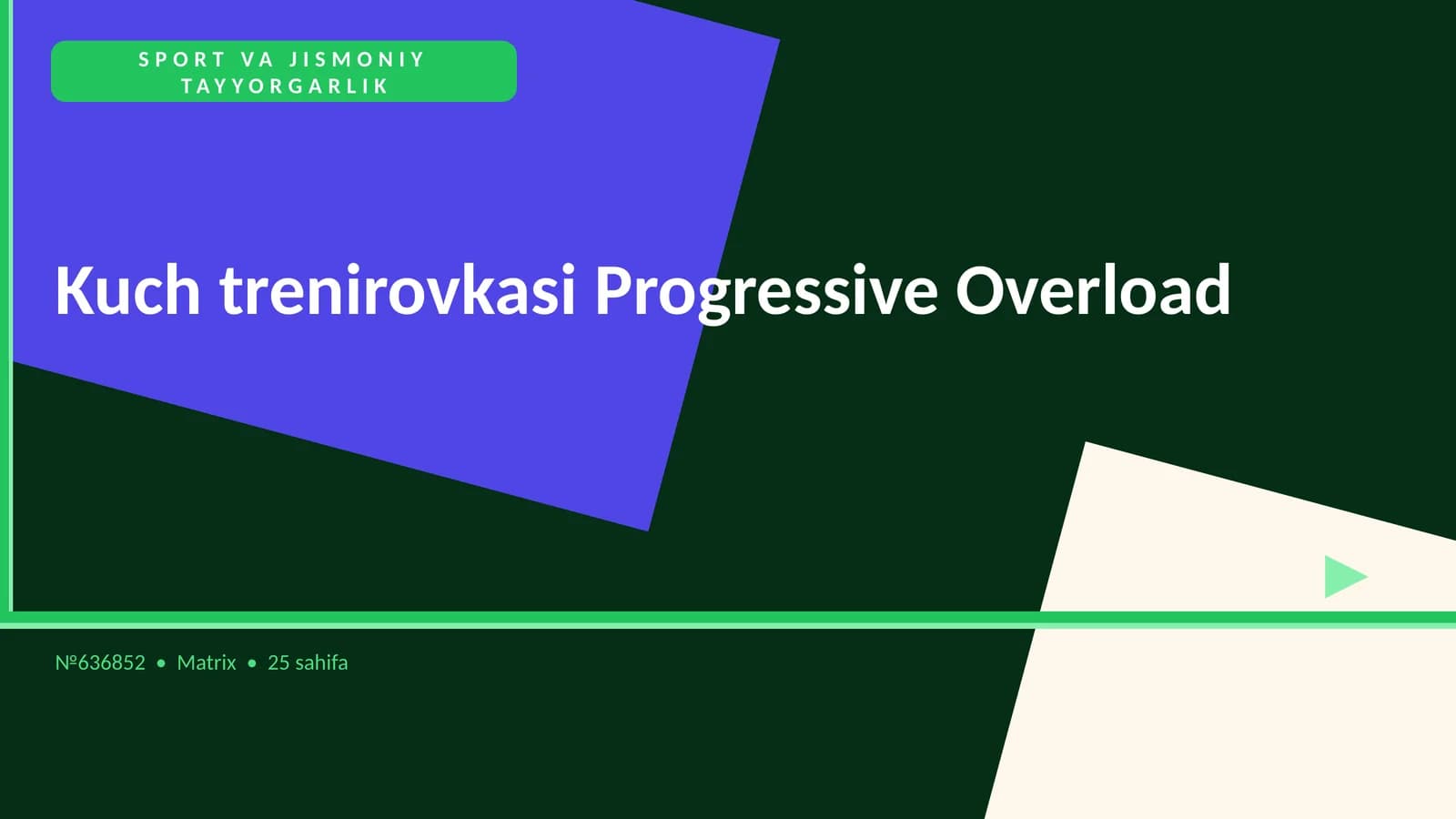 Kuch trenirovkasi Progressive Overload