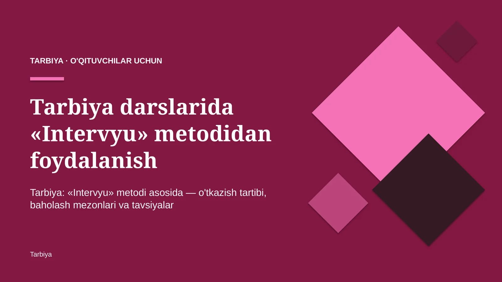tarbiya darslarida intervyu metodidan foydalanish 9786