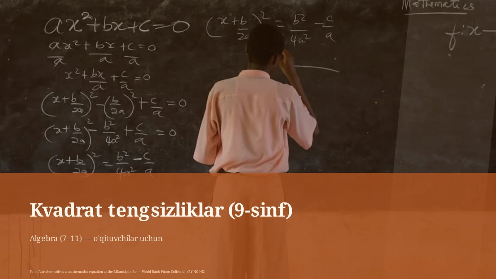 Kvadrat tengsizliklar (9-sinf)