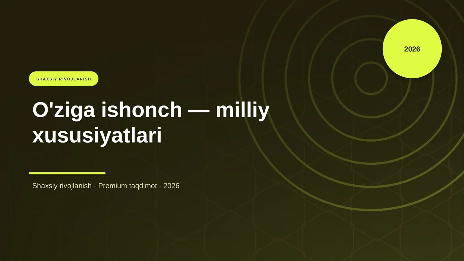 O'ziga ishonch — milliy xususiyatlari