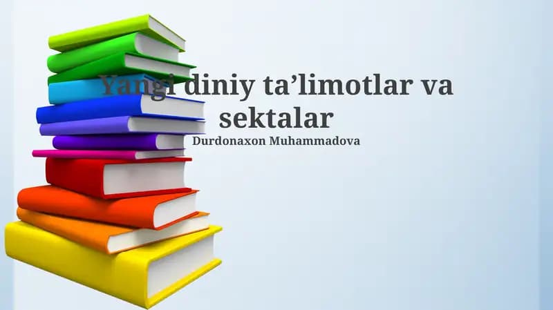 Yangi diniy ta'limotlar va sektalar