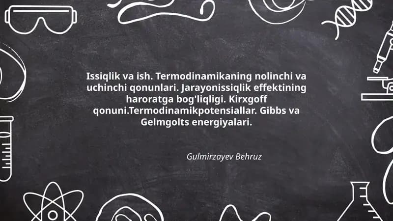 Issiqlik va ish