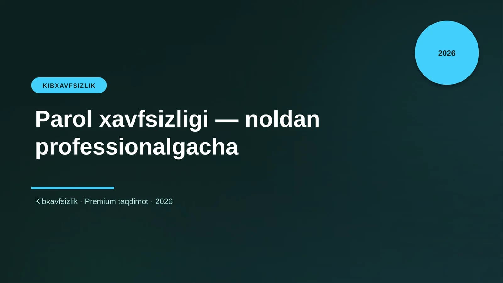 Parol xavfsizligi — noldan professionalgacha