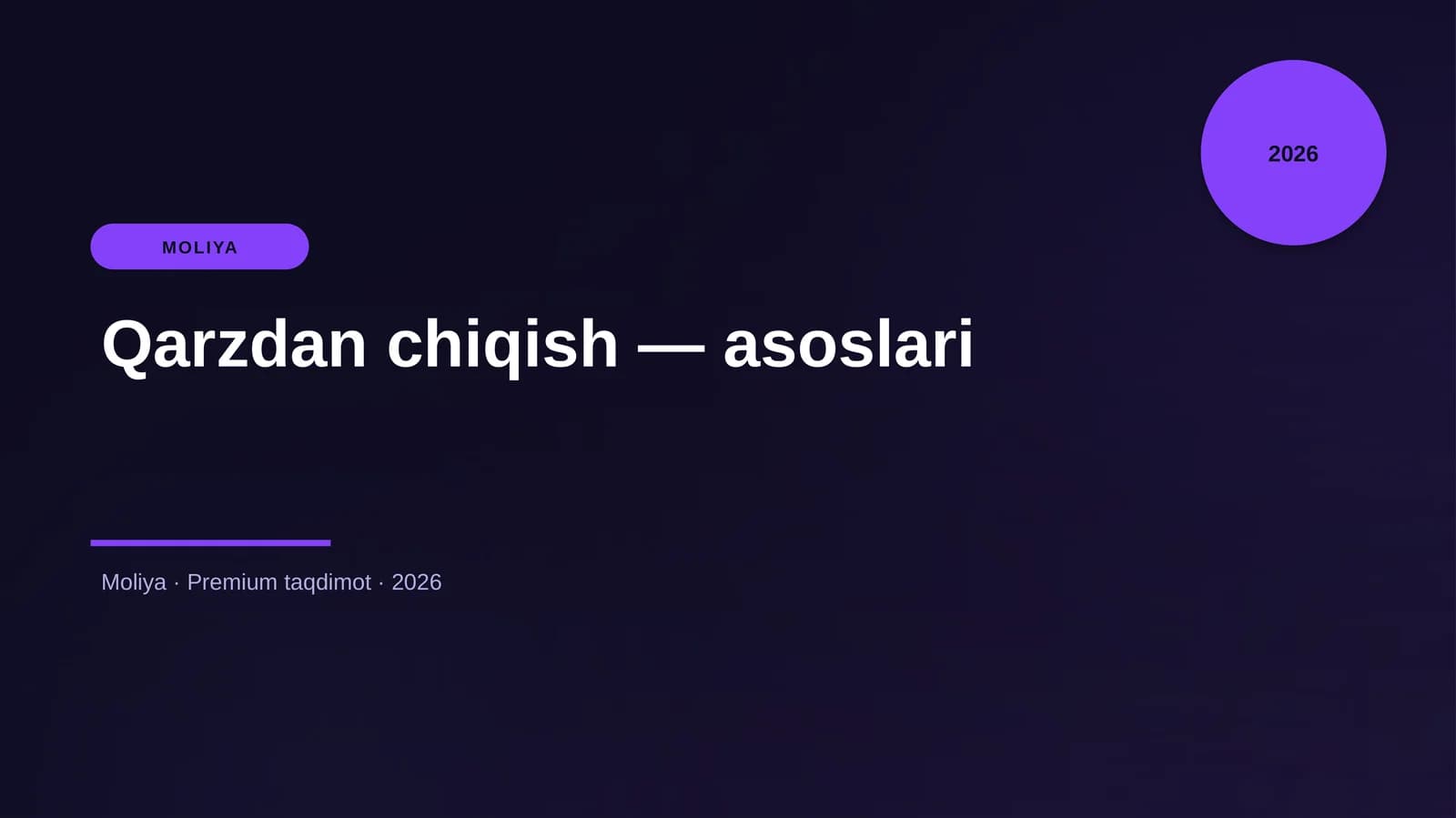 Qarzdan chiqish — asoslari