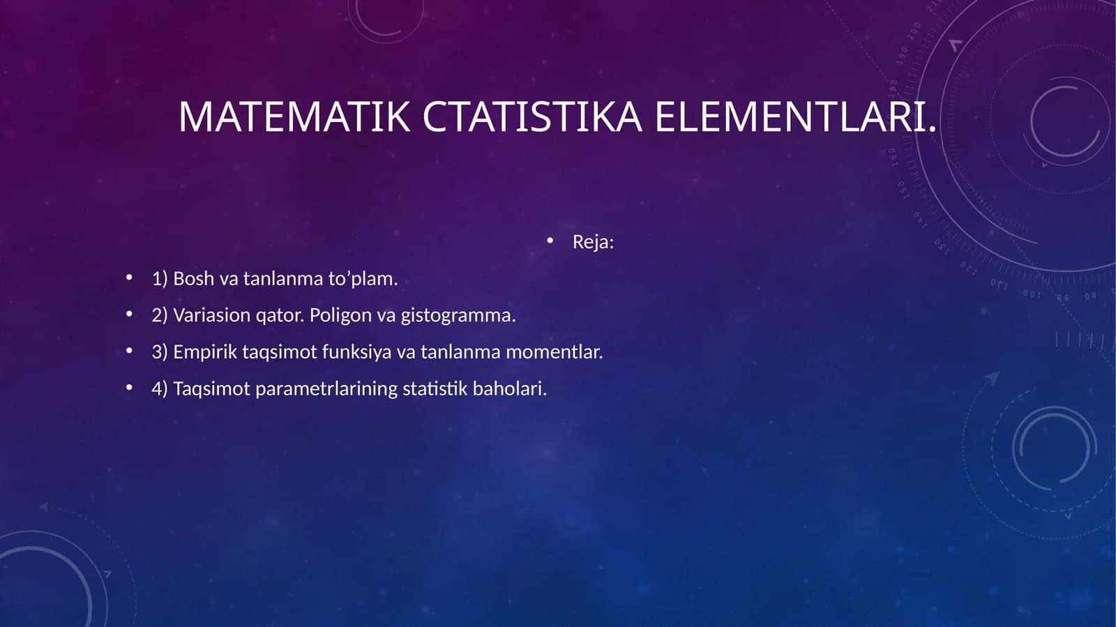 Matematik Statistika Elementlari