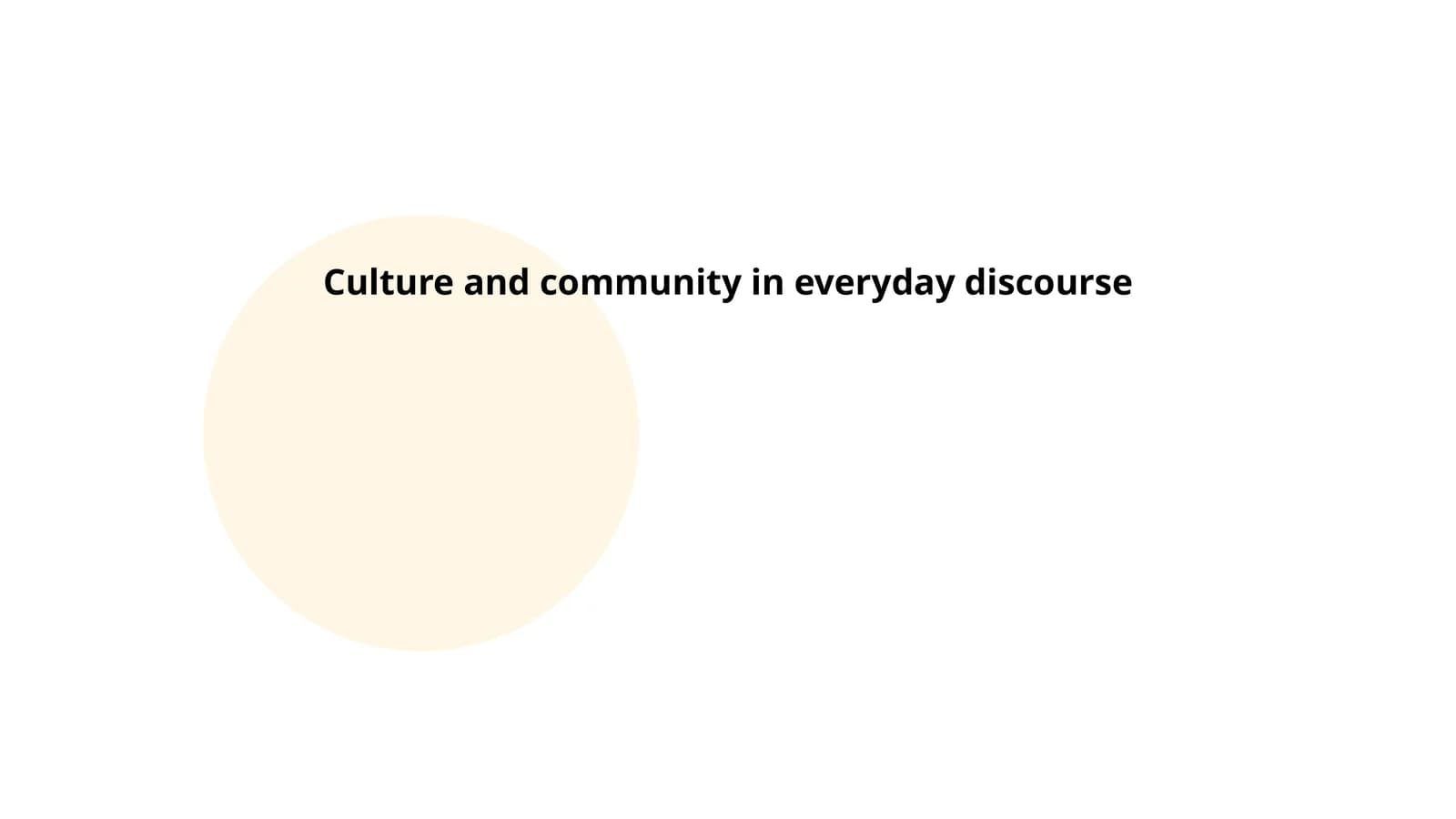Culture and Community in Everyday Discourse