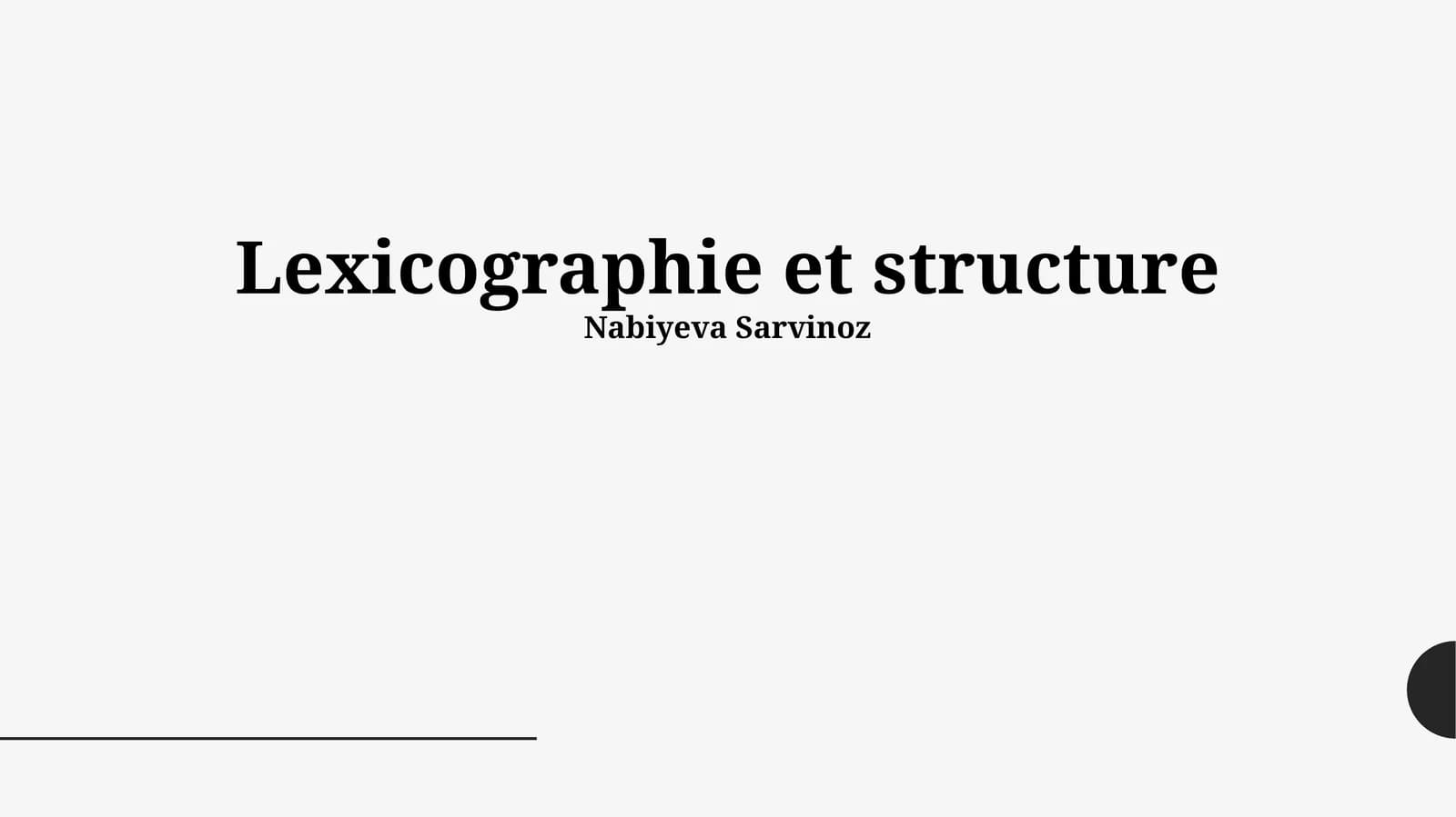 Lexicographie et structure