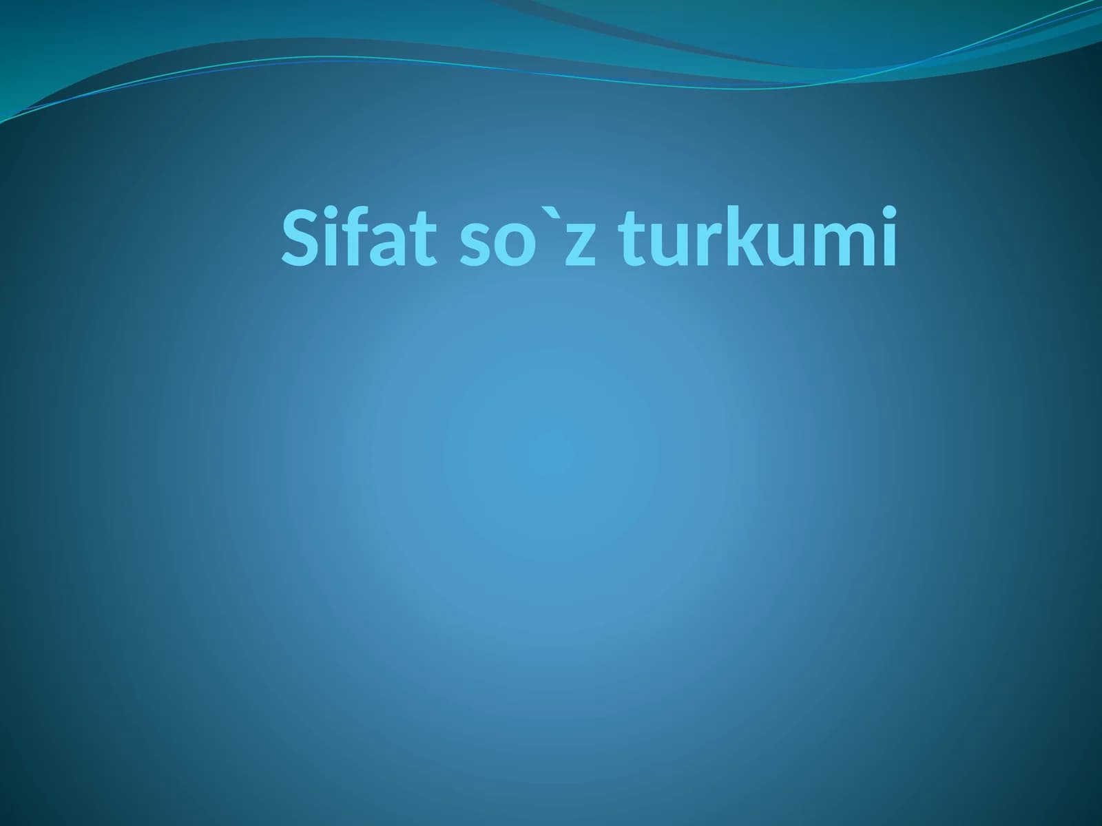 Sifatso`zturkumi