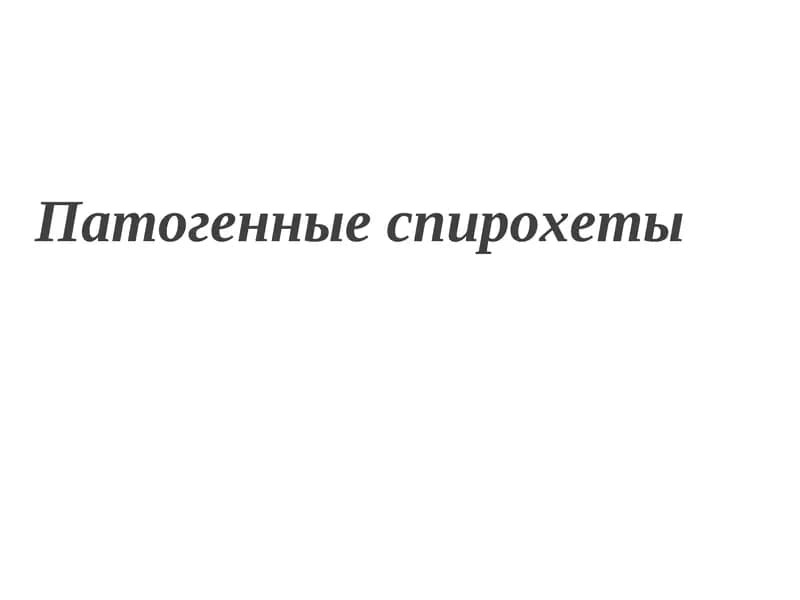 Патогенные спирохеты