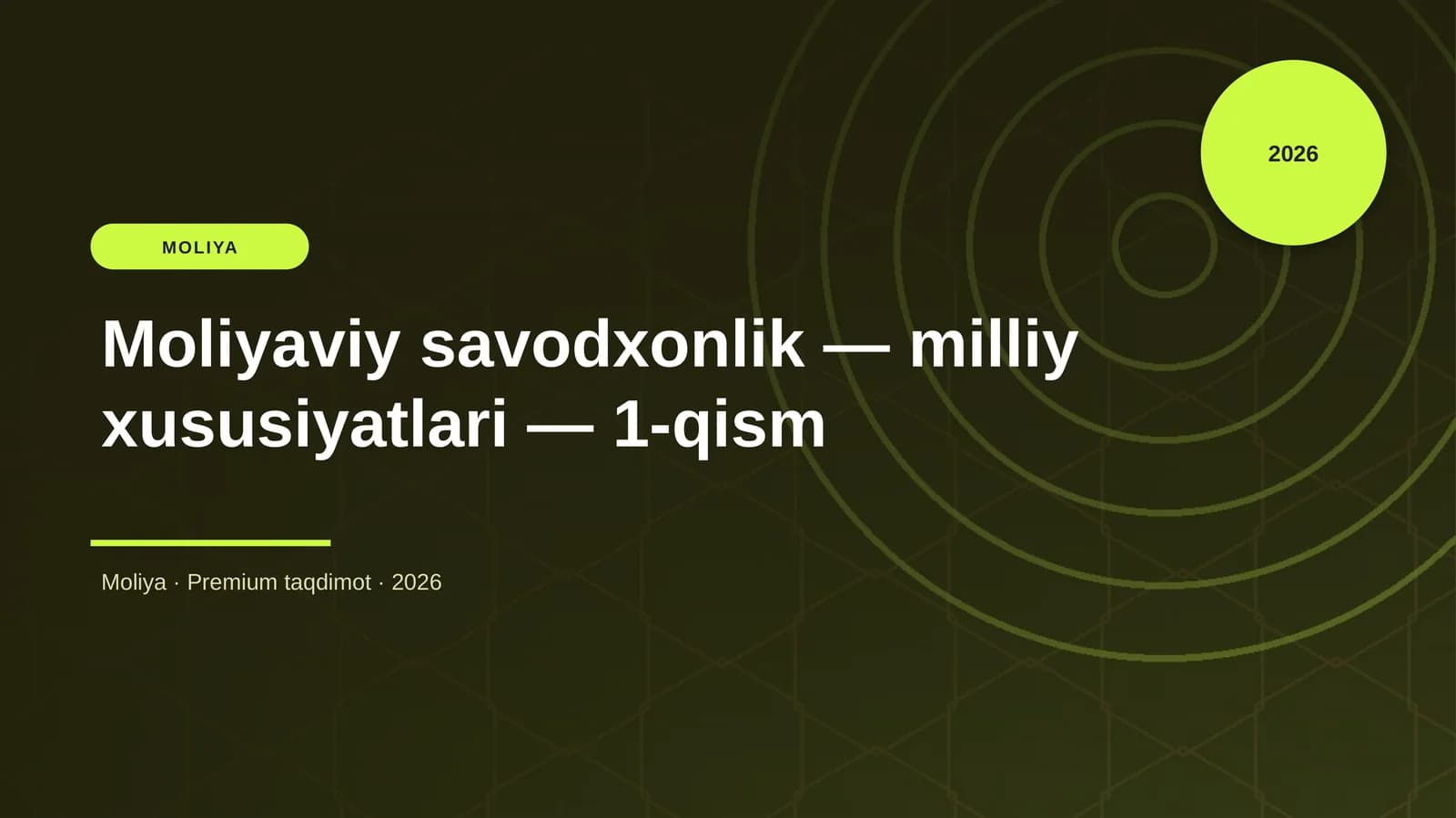 Moliyaviy savodxonlik — milliy xususiyatlari — 1-qism