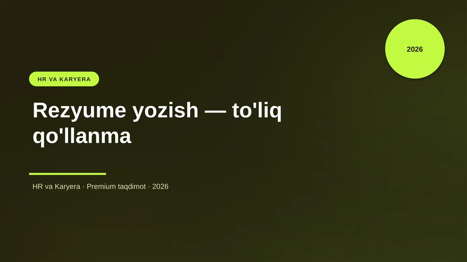 Rezyume yozish — to'liq qo'llanma