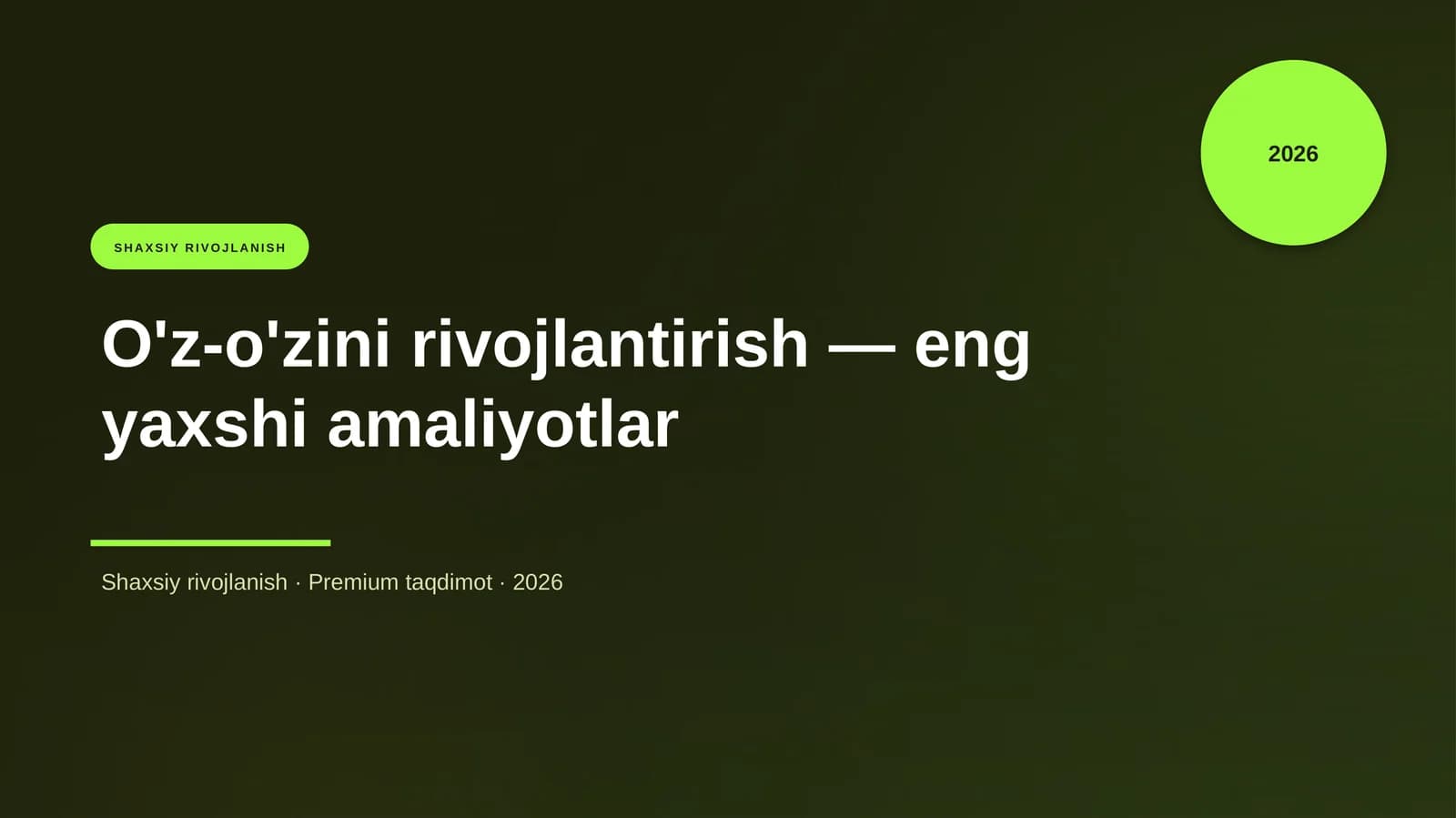 O'z-o'zini rivojlantirish