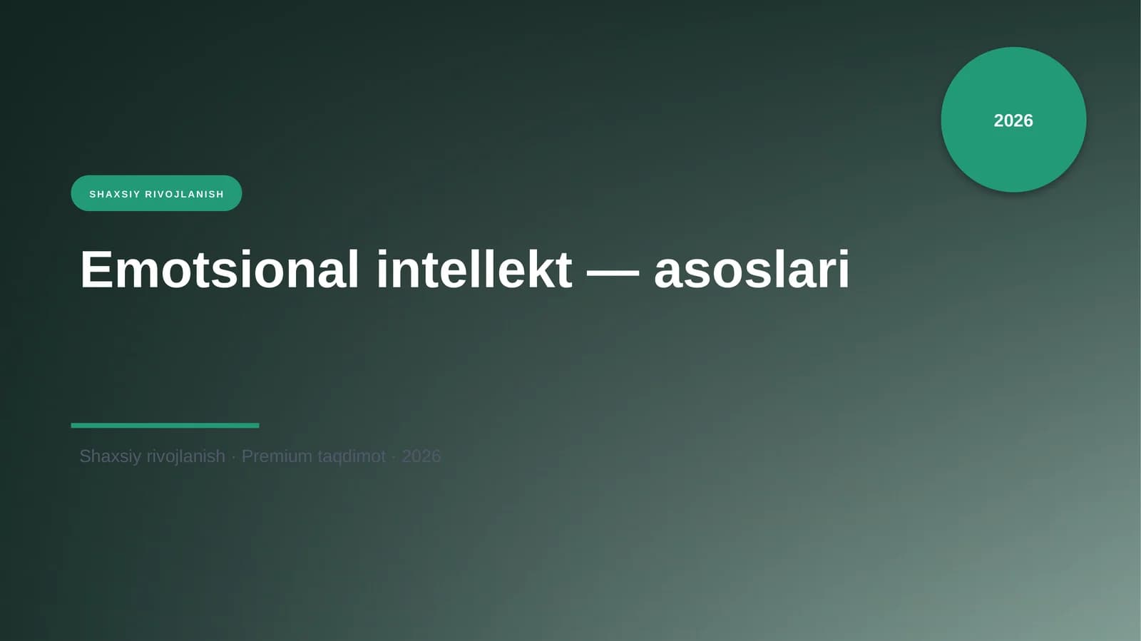 Emotsional intellekt — asoslari
