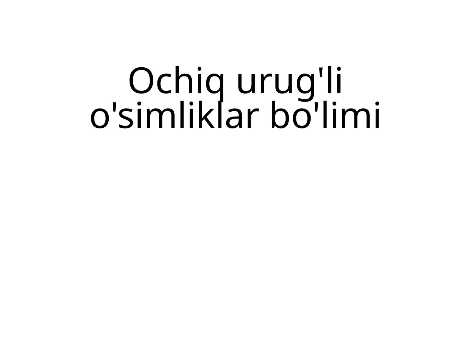 Ochiq urug'li o'simliklar