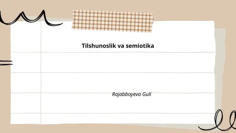 Tilshunoslik va semiotika