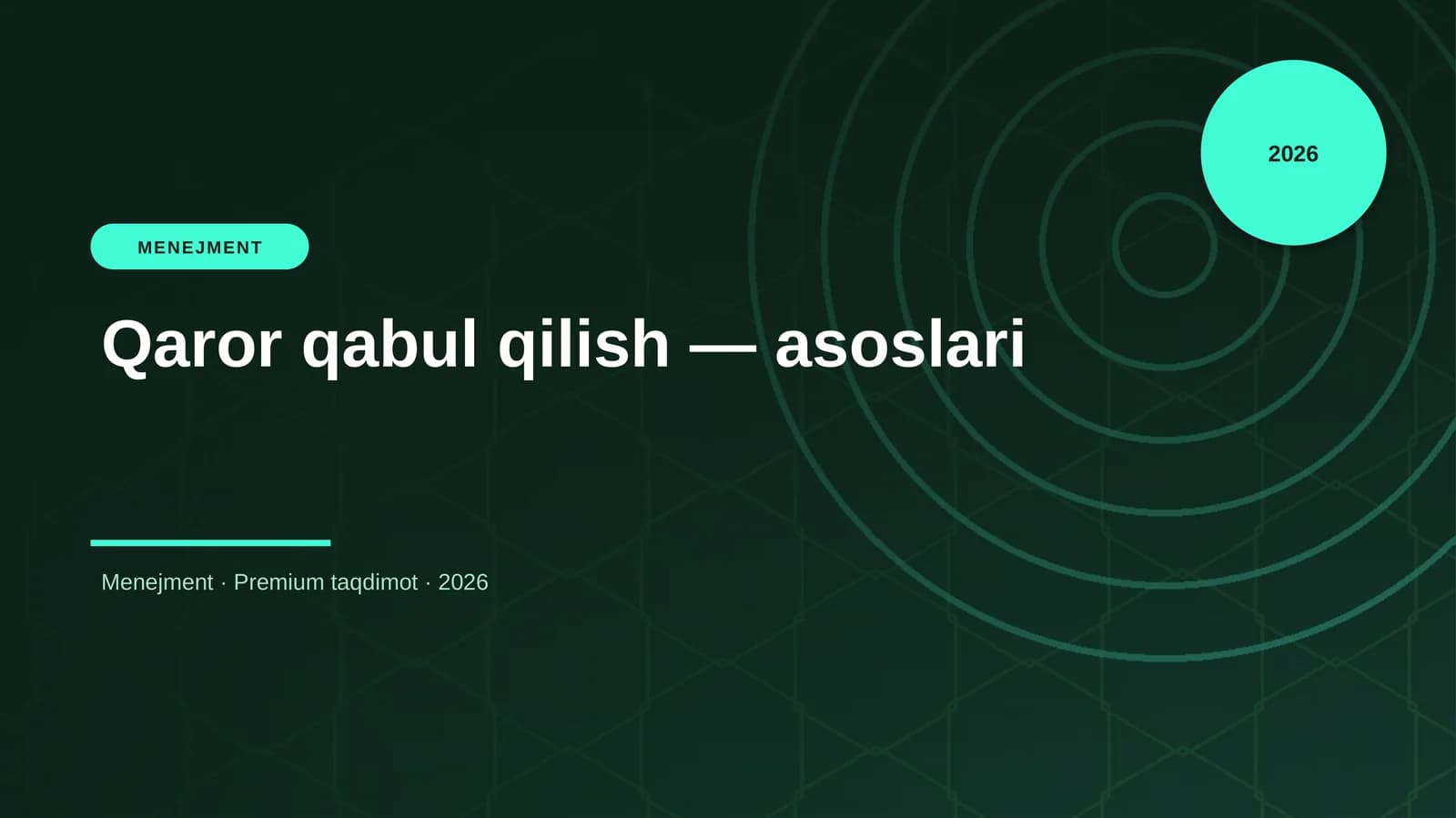 Qaror qabul qilish — asoslari