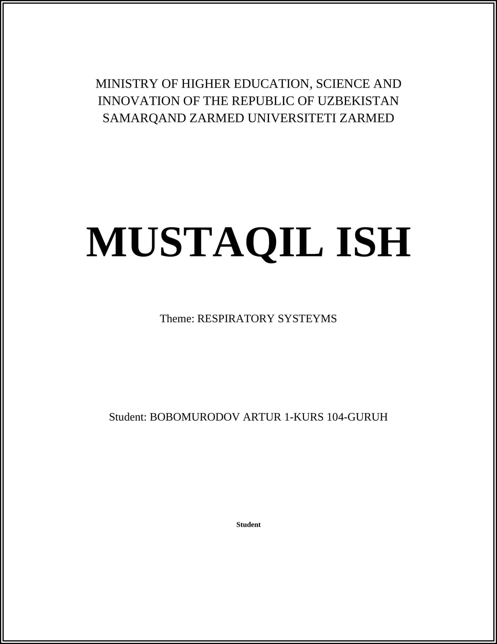 Theme: RESPIRATORY SYSTEYMS