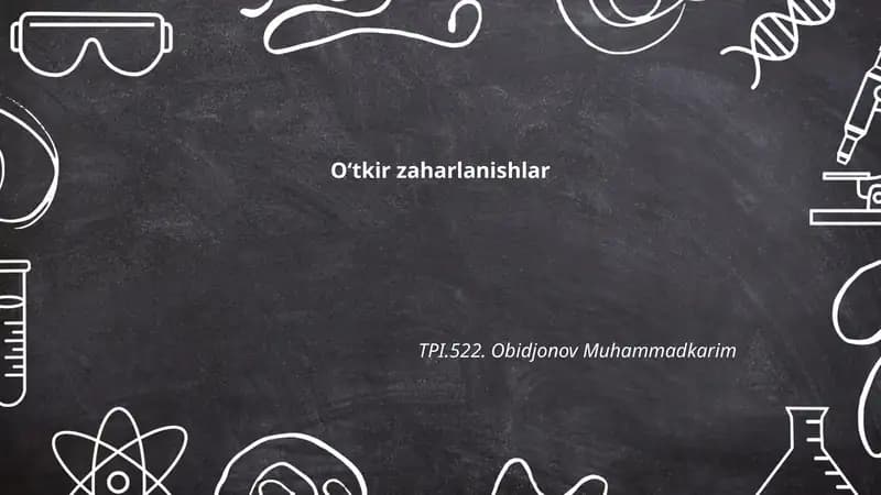 Oʻtkir zaharlanishlar