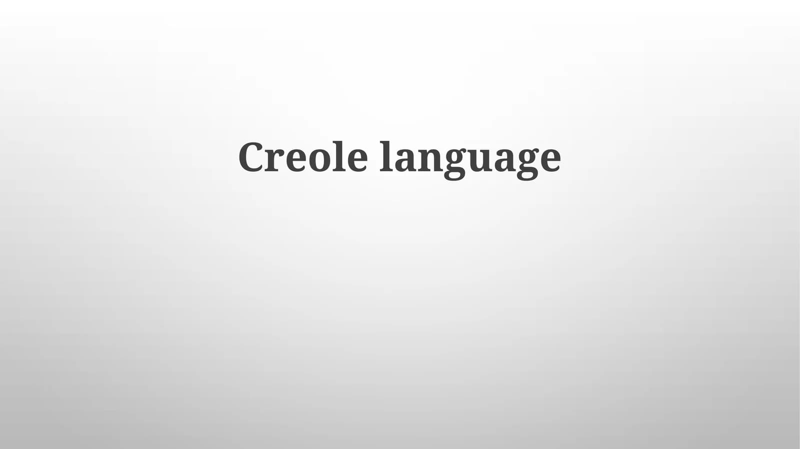 Creole language
