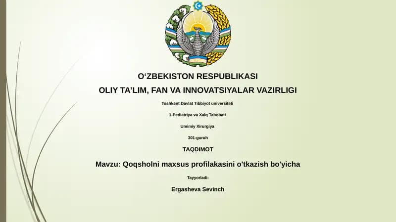Qoqshol profilaktikasi