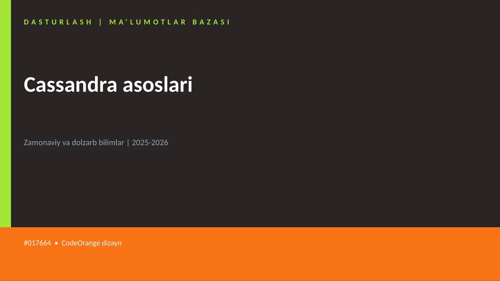Cassandra asoslari