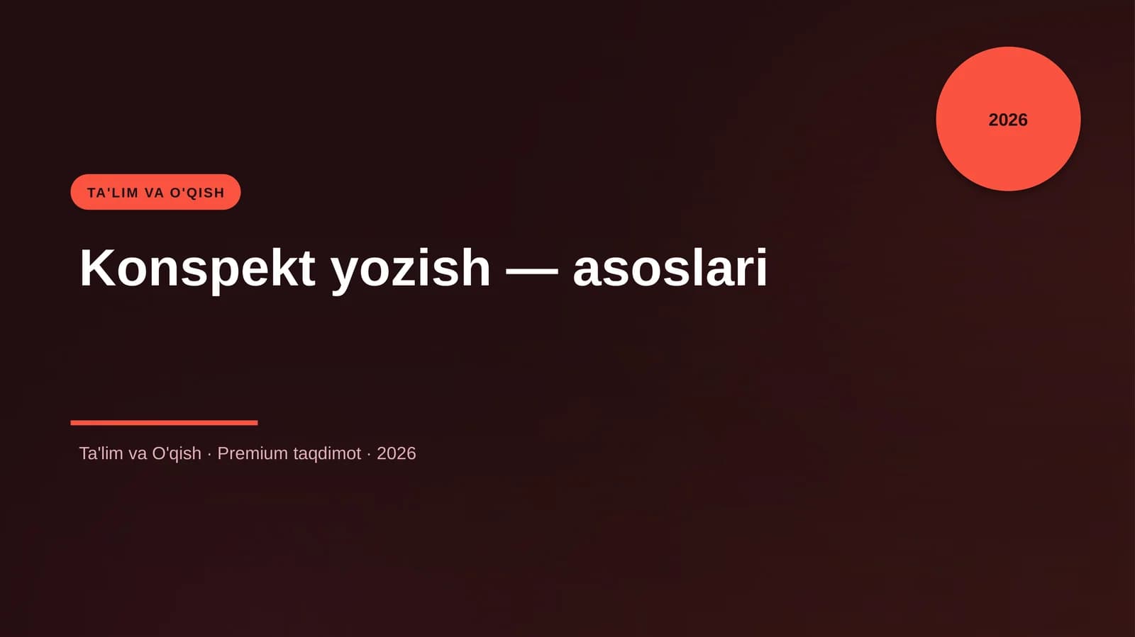 Konspekt yozish — asoslari