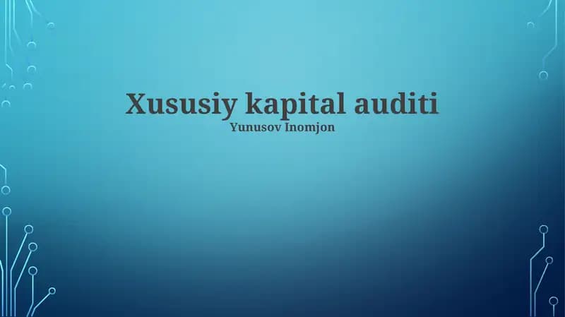 Xususiy kapital auditi