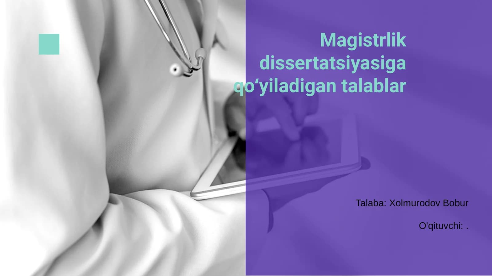 Magistrlik dissertatsiyasiga qo‘yiladigan talablar