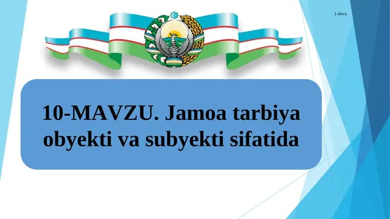 jamoa tarbiya obyekti
