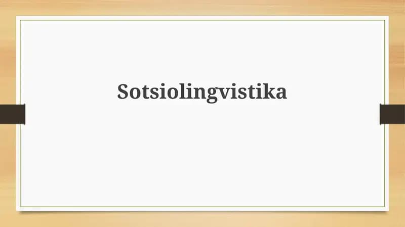 Ijtimoiy lingvistika