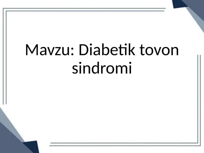 Diabetik tovon sindromi
