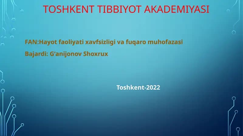 Favquloddavaziyatnibaholash.Radiatsionholat.Radioaktivzararlanishmanbaalari.Zonalartavsifi