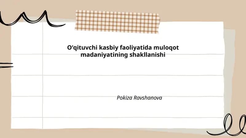 Pedagogik muloqot madaniyati